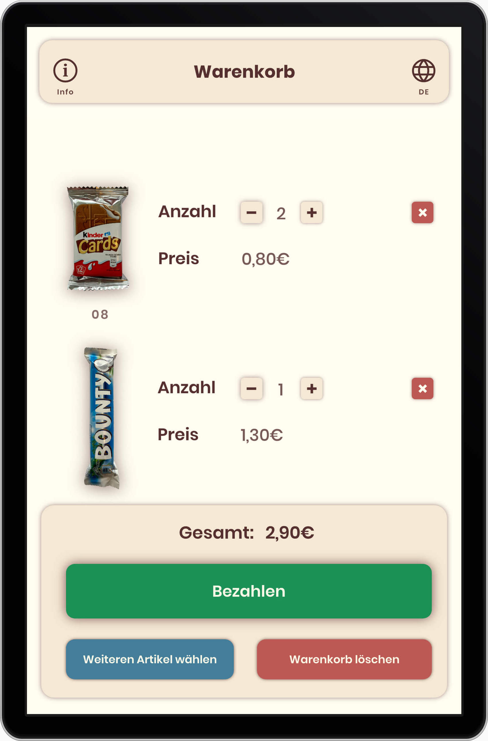 Shopping Cart Screendesign from CitoSnack